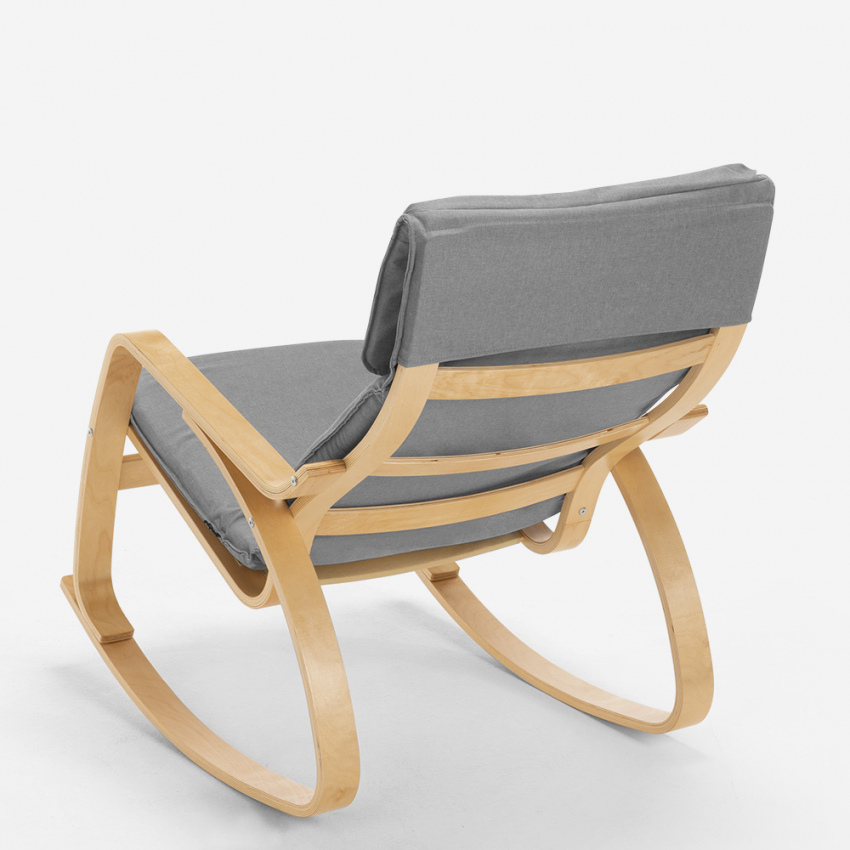 Poltrona sedia a dondolo in legno design scandinavo ergonomica Aalborg - Foto 12 di 31