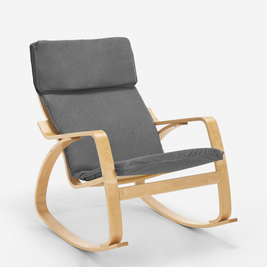 Poltrona sedia a dondolo in legno design scandinavo ergonomica Aalborg - Foto 28 di 31