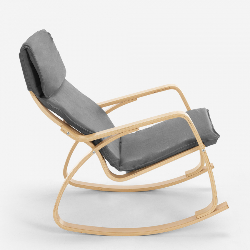 Poltrona sedia a dondolo in legno design scandinavo ergonomica Aalborg - Foto 29 di 31