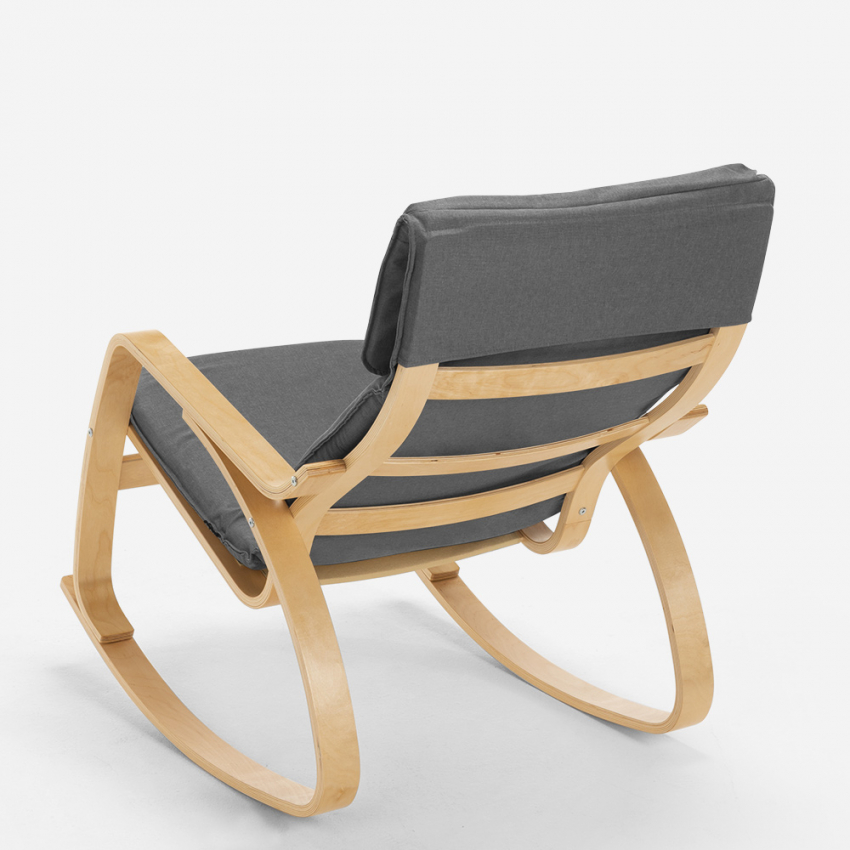 Poltrona sedia a dondolo in legno design scandinavo ergonomica Aalborg - Foto 30 di 31
