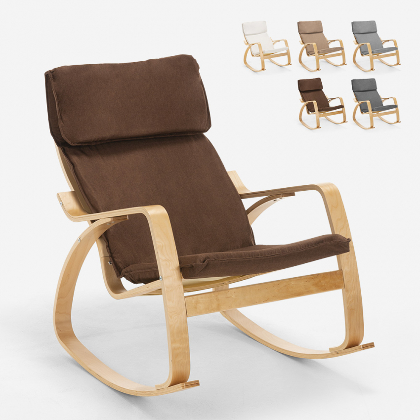 Poltrona sedia a dondolo in legno design scandinavo ergonomica Aalborg - Foto 20 di 31