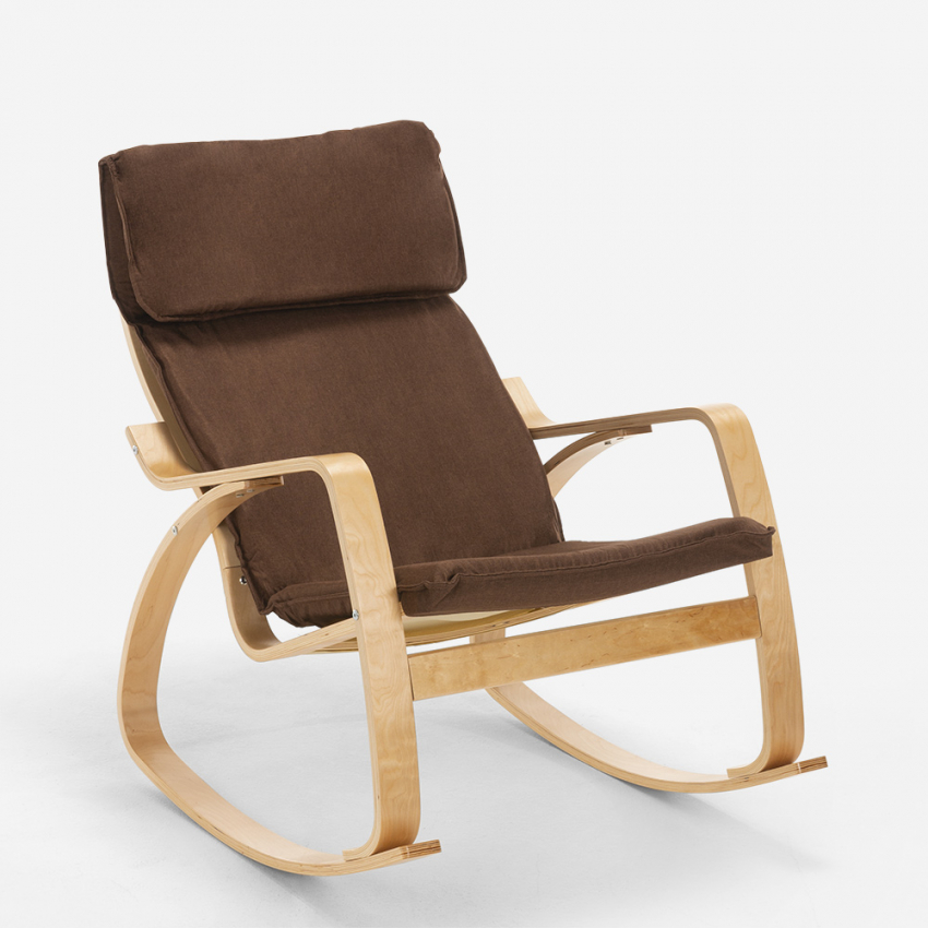 Poltrona sedia a dondolo in legno design scandinavo ergonomica Aalborg - Foto 22 di 31