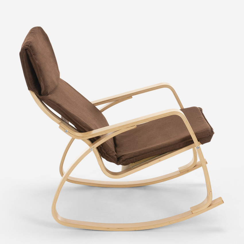 Poltrona sedia a dondolo in legno design scandinavo ergonomica Aalborg - Foto 23 di 31