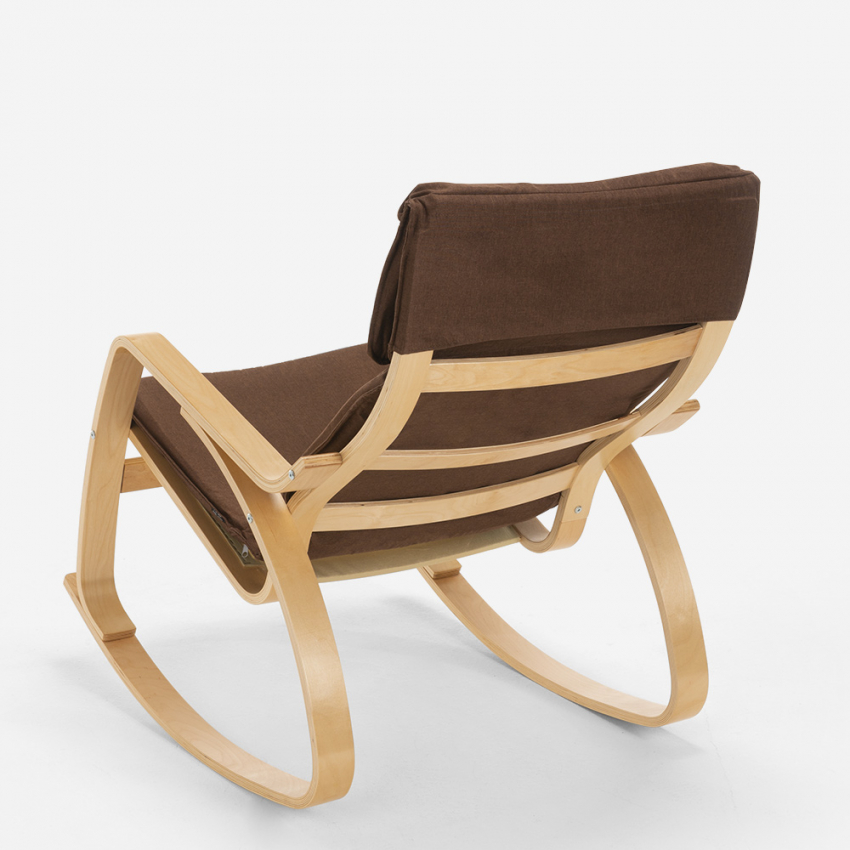 Poltrona sedia a dondolo in legno design scandinavo ergonomica Aalborg - Foto 24 di 31