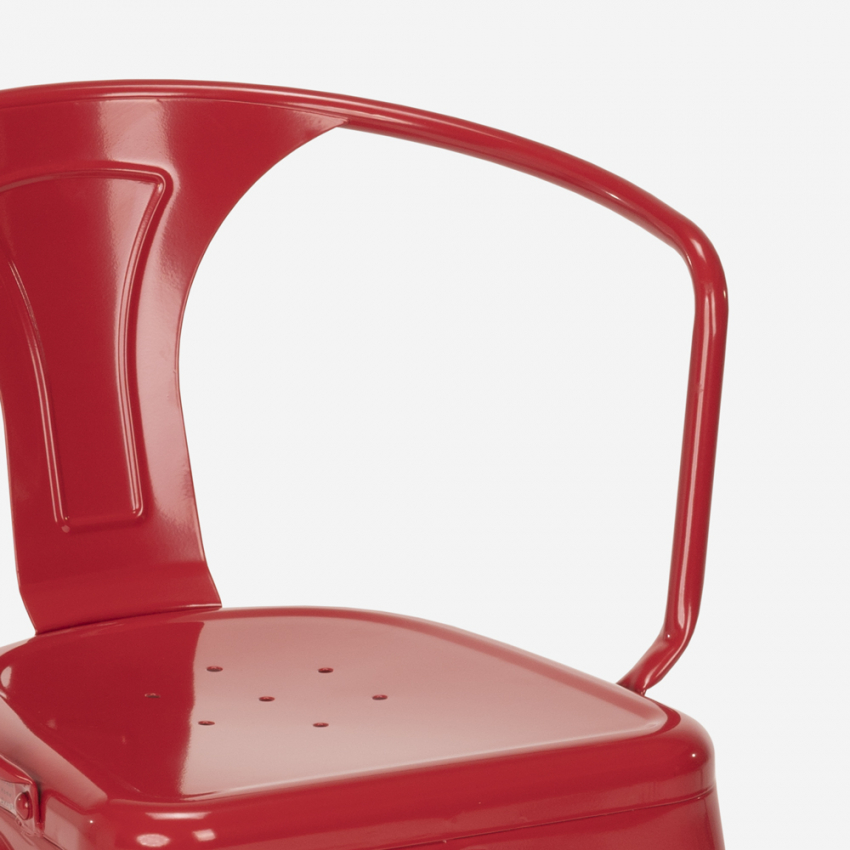 sedie industrial con braccioli acciaio per cucina e bar steel arm - Foto 30 di 49