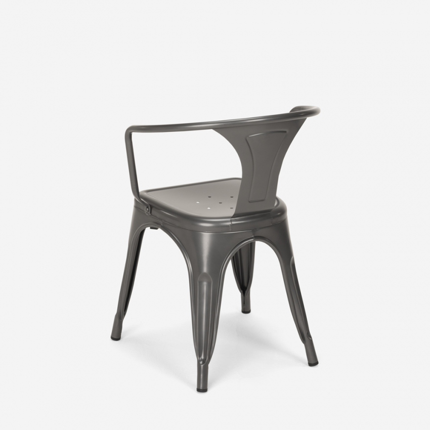 sedie industrial con braccioli acciaio per cucina e bar steel arm - Foto 45 di 49