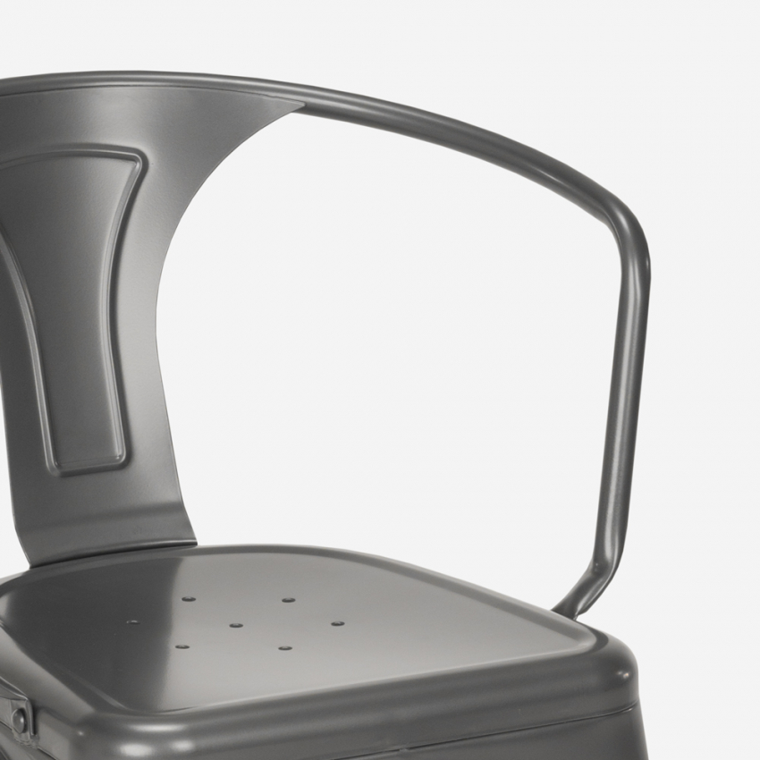 sedie industrial con braccioli acciaio per cucina e bar steel arm - Foto 46 di 49