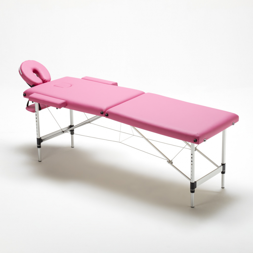 Lettino da Massaggio in Alluminio Pieghevole Portatile 2 Zone 210 cm Shiatsu - Foto 34 di 41