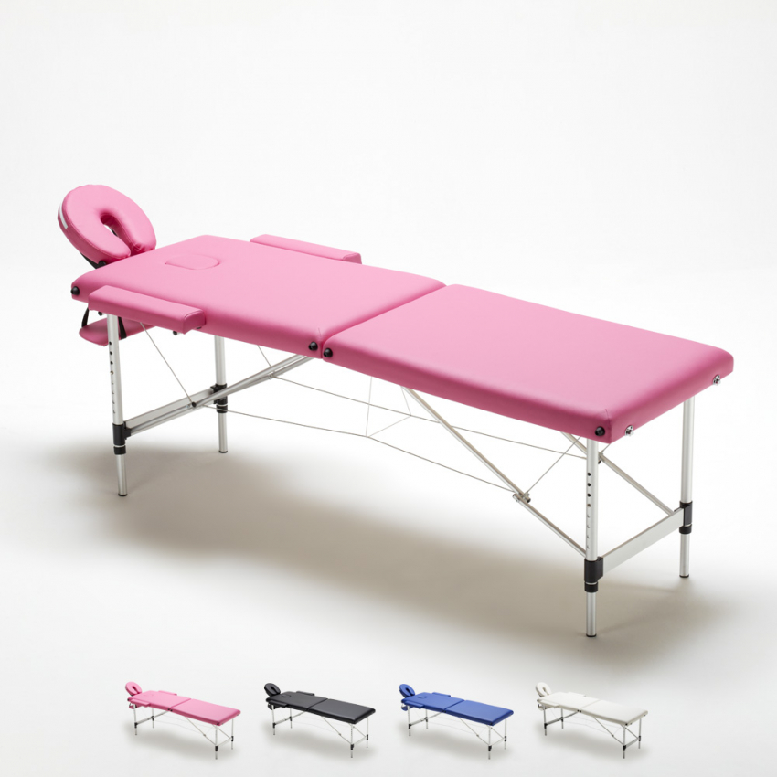 Lettino da Massaggio in Alluminio Pieghevole Portatile 2 Zone 210 cm Shiatsu - Foto 32 di 41