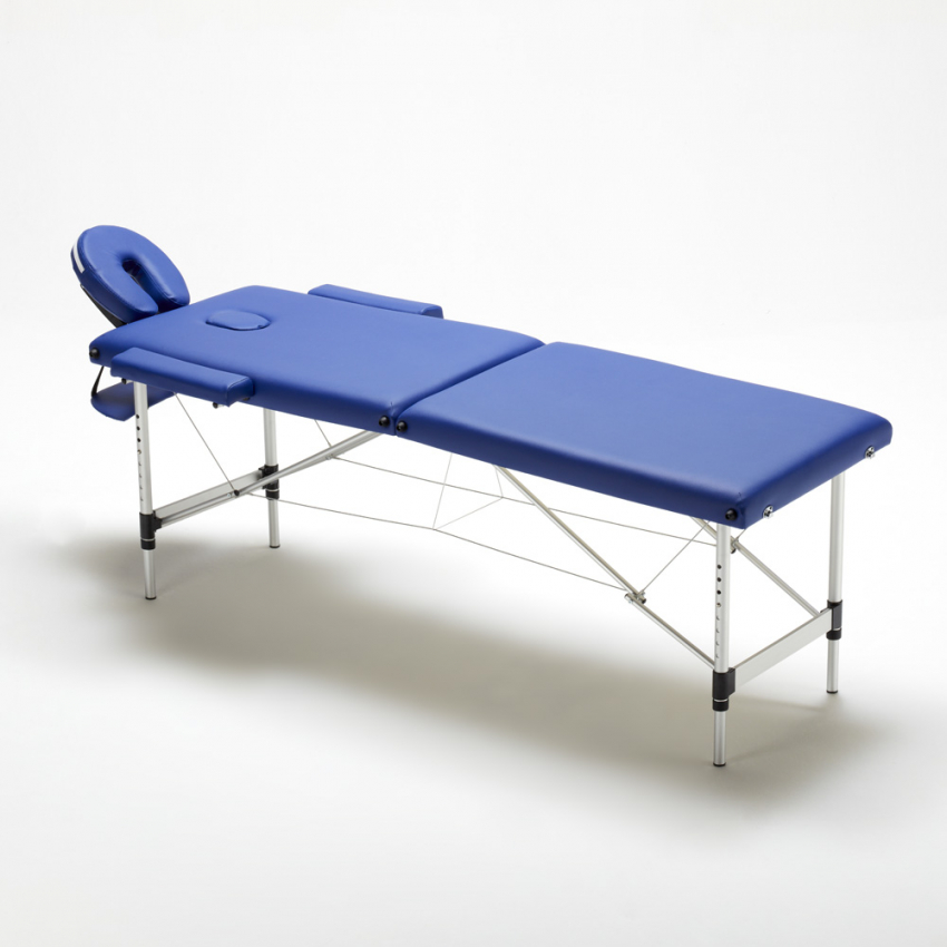 Lettino da Massaggio in Alluminio Pieghevole Portatile 2 Zone 210 cm Shiatsu - Foto 24 di 41