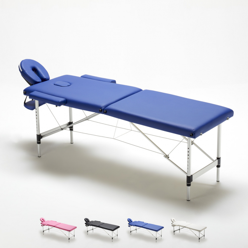Lettino da Massaggio in Alluminio Pieghevole Portatile 2 Zone 210 cm Shiatsu - Foto 22 di 41