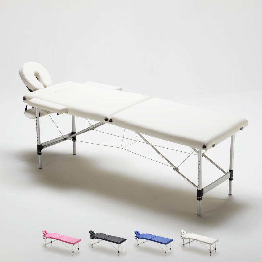 Lettino da Massaggio in Alluminio Pieghevole Portatile 2 Zone 210 cm Shiatsu - Foto 12 di 41