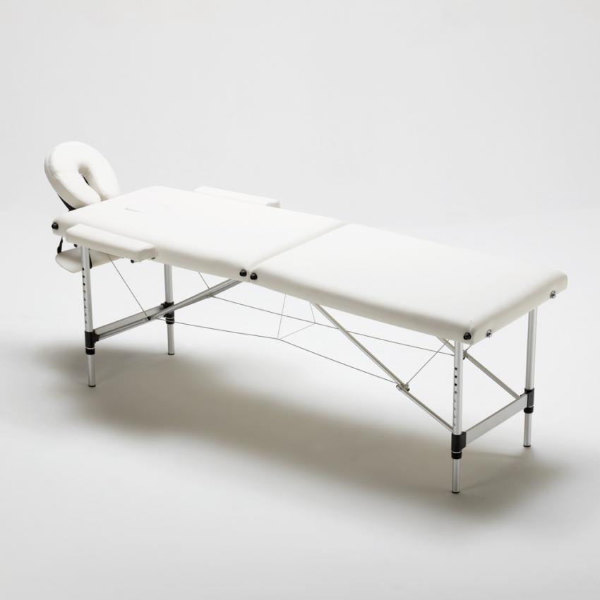 Lettino da Massaggio in Alluminio Pieghevole Portatile 2 Zone 210 cm Shiatsu - Foto 14 di 41