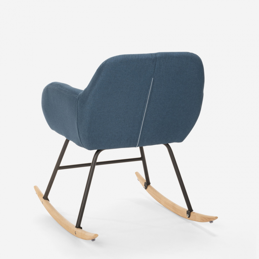 Sedia poltrona a dondolo design moderno patchwork tessuto Woodpecker - Foto 33 di 36