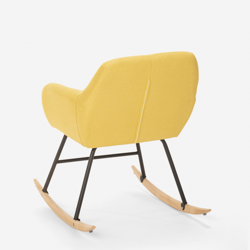 Sedia poltrona a dondolo design moderno patchwork tessuto Woodpecker - Foto 19 di 36