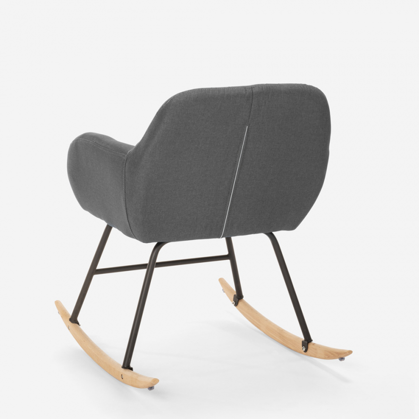 Sedia poltrona a dondolo design moderno patchwork tessuto Woodpecker - Foto 26 di 36
