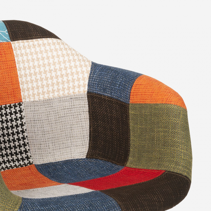 Sedia poltrona patchwork design nordico salotto cucina studio Herion - Foto 6 di 37