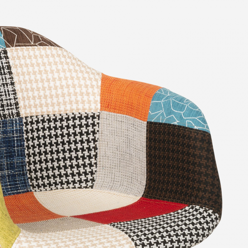 Sedia poltrona patchwork design nordico salotto cucina studio Herion - Foto 36 di 37