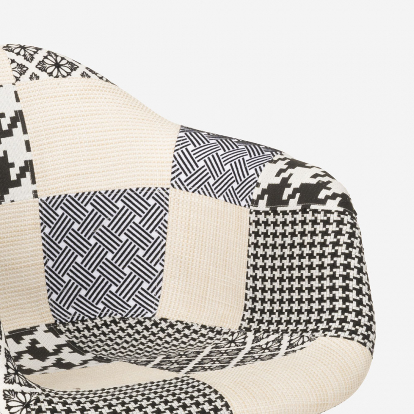 Sedia poltrona patchwork design nordico salotto cucina studio Herion - Foto 24 di 37