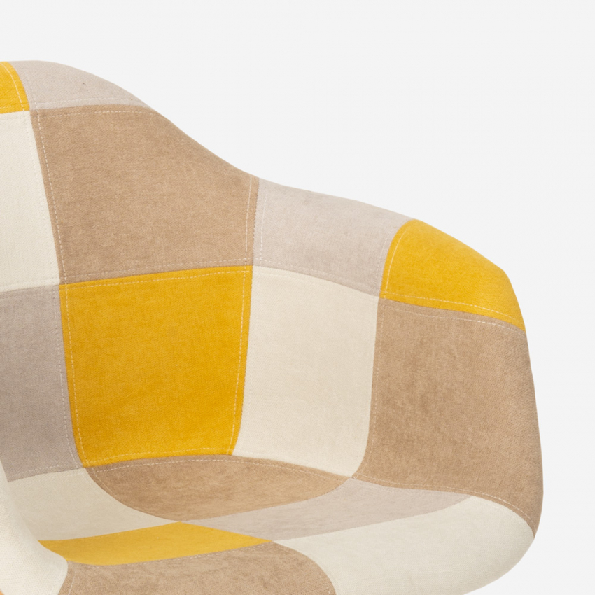 Sedia poltrona patchwork design nordico salotto cucina studio Herion - Foto 12 di 37