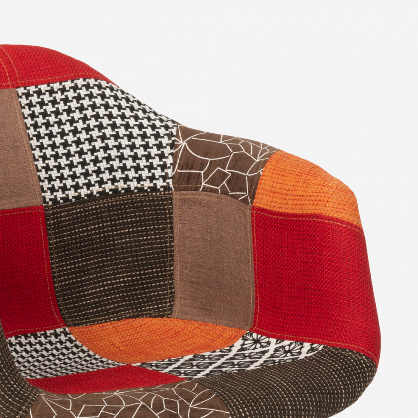 Sedia poltrona patchwork design nordico salotto cucina studio Herion - Foto 18 di 37