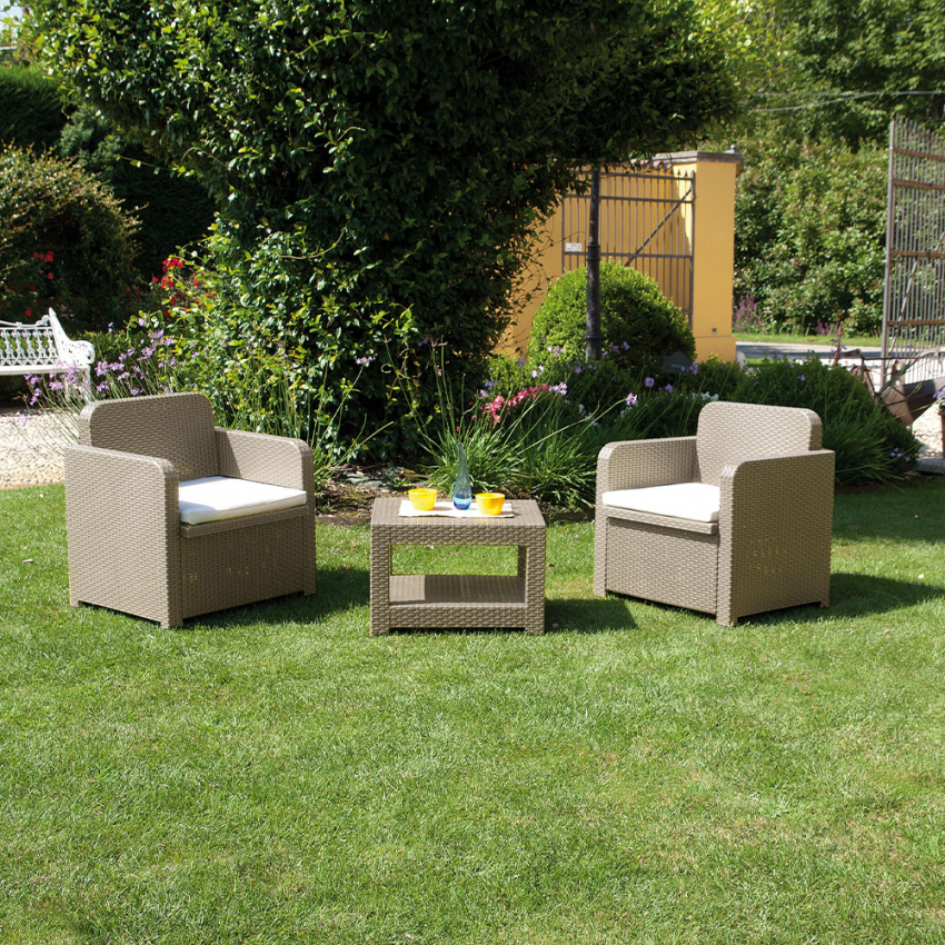 Salotto da esterni giardino poltrone Grand Soleil Giglio bar rattan 2 posti - Foto 10 di 13