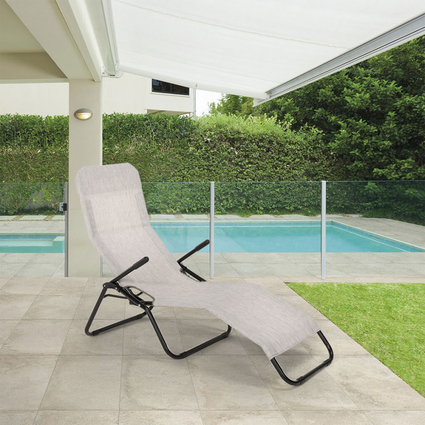 2 lettini sdraio pieghevole basculante zero gravity spiaggia giardino Pasha - Foto 10 di 29