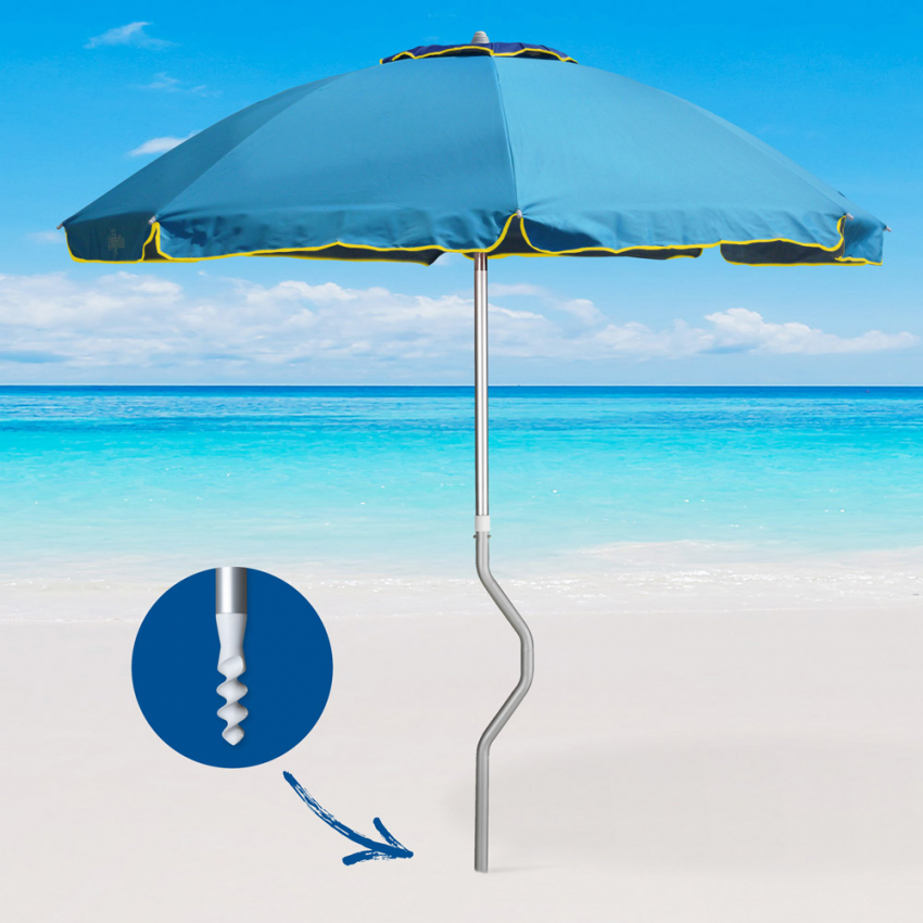 Ombrellone mare GiraFacile 220 Cm alluminio Protezione uv spiaggia pesca Eolo - Foto 15 di 41