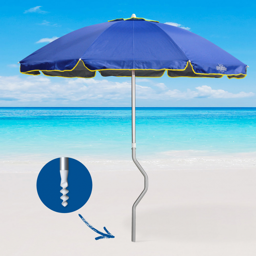 Ombrellone mare GiraFacile 220 Cm alluminio Protezione uv spiaggia pesca Eolo - Foto 20 di 41