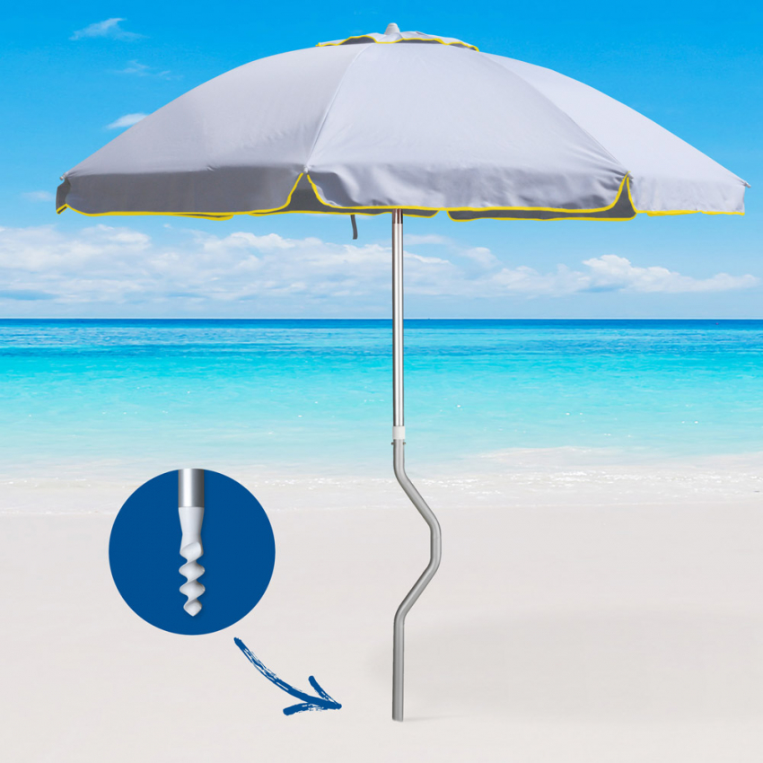 Ombrellone mare GiraFacile 220 Cm alluminio Protezione uv spiaggia pesca Eolo - Foto 5 di 41
