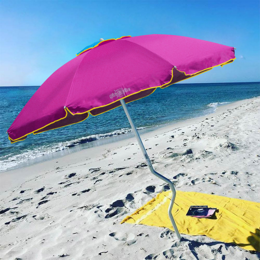 Ombrellone mare GiraFacile 220 Cm alluminio Protezione uv spiaggia pesca Eolo - Foto 34 di 41