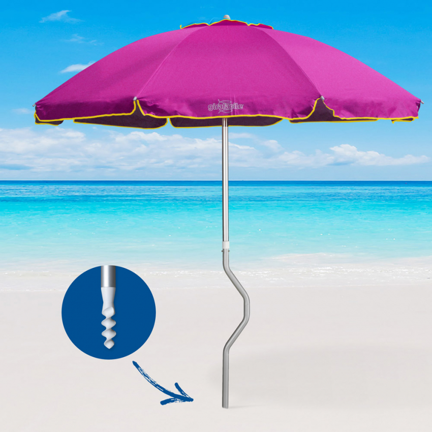 Ombrellone mare GiraFacile 220 Cm alluminio Protezione uv spiaggia pesca Eolo - Foto 35 di 41