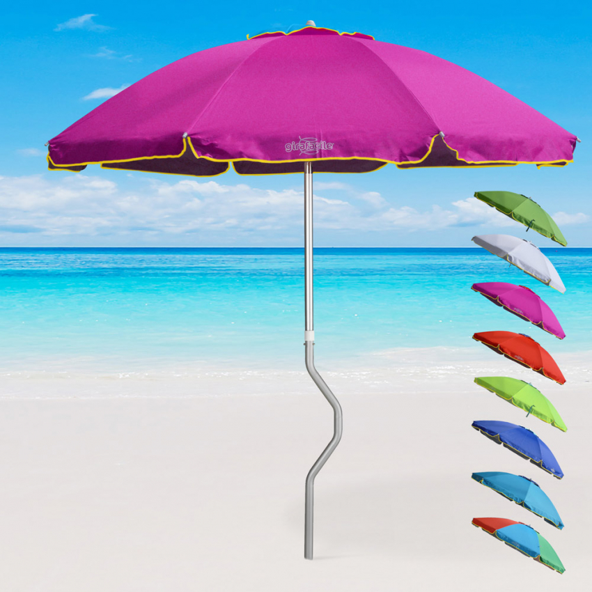 Ombrellone mare GiraFacile 220 Cm alluminio Protezione uv spiaggia pesca Eolo - Foto 33 di 41