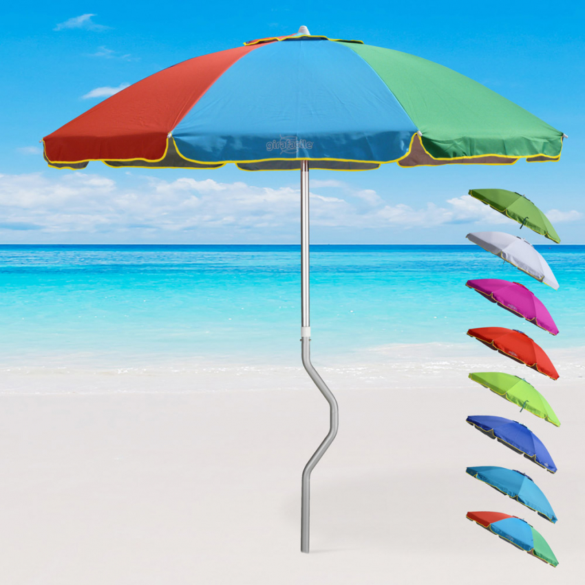 Ombrellone mare GiraFacile 220 Cm alluminio Protezione uv spiaggia pesca Eolo - Foto 28 di 41