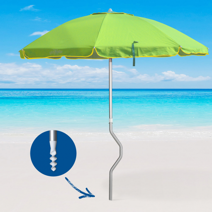 Ombrellone mare GiraFacile 220 Cm alluminio Protezione uv spiaggia pesca Eolo - Foto 25 di 41
