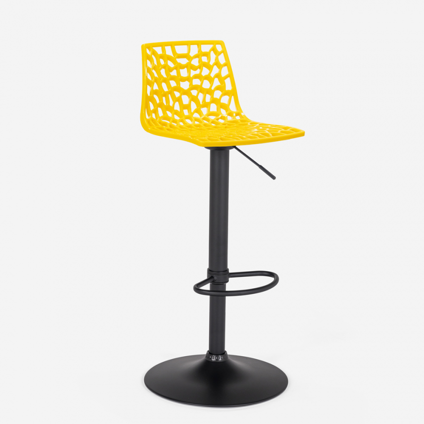 Sgabello design cucina bar base nero opaco regolabile Grand Soleil Spider Matt - Foto 16 di 61