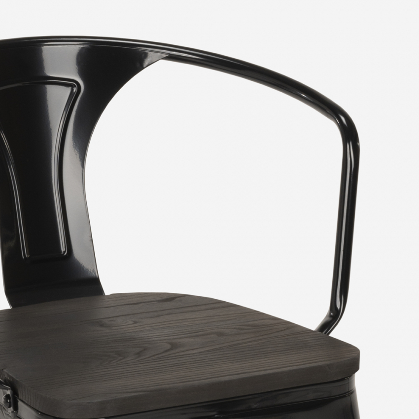 set tavolo nero 80x80cm 4 sedie stile industriale century wood black - Foto 31 di 71