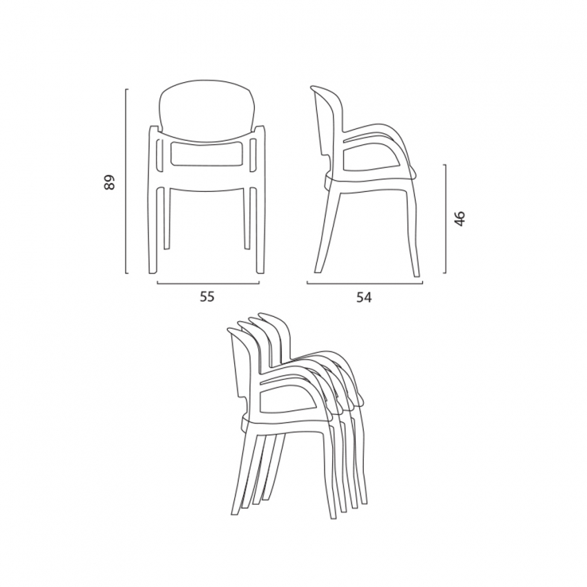 Set tavolo da pranzo 160x80cm legno metallo 4 sedie trasparenti Jaipur M - Foto 11 di 23
