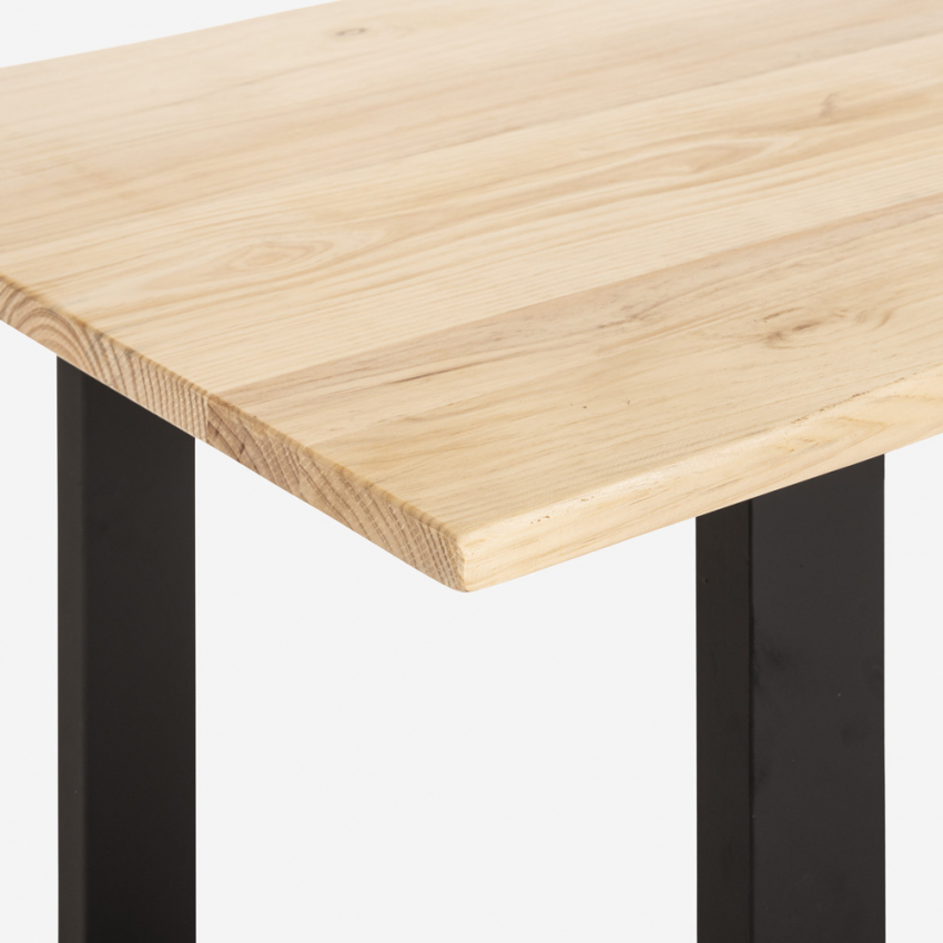 Set tavolo da pranzo 160x80cm legno metallo 4 sedie trasparenti Jaipur M - Foto 7 di 23