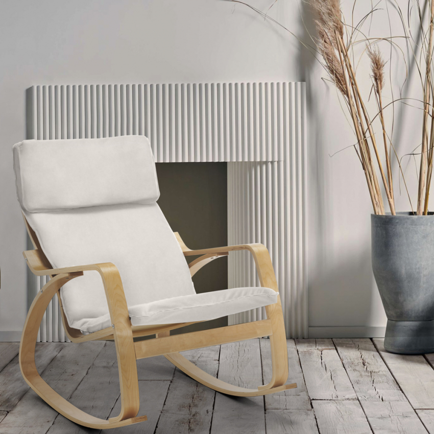 Poltrona sedia a dondolo in legno design scandinavo ergonomica Aalborg - Foto 15 di 31