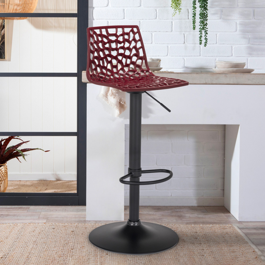 Sgabello design cucina bar base nero opaco regolabile Grand Soleil Spider Matt - Foto 21 di 61
