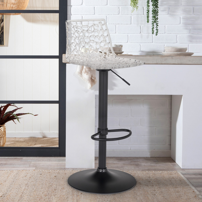 Sgabello design cucina bar base nero opaco regolabile Grand Soleil Spider Matt - Foto 57 di 61