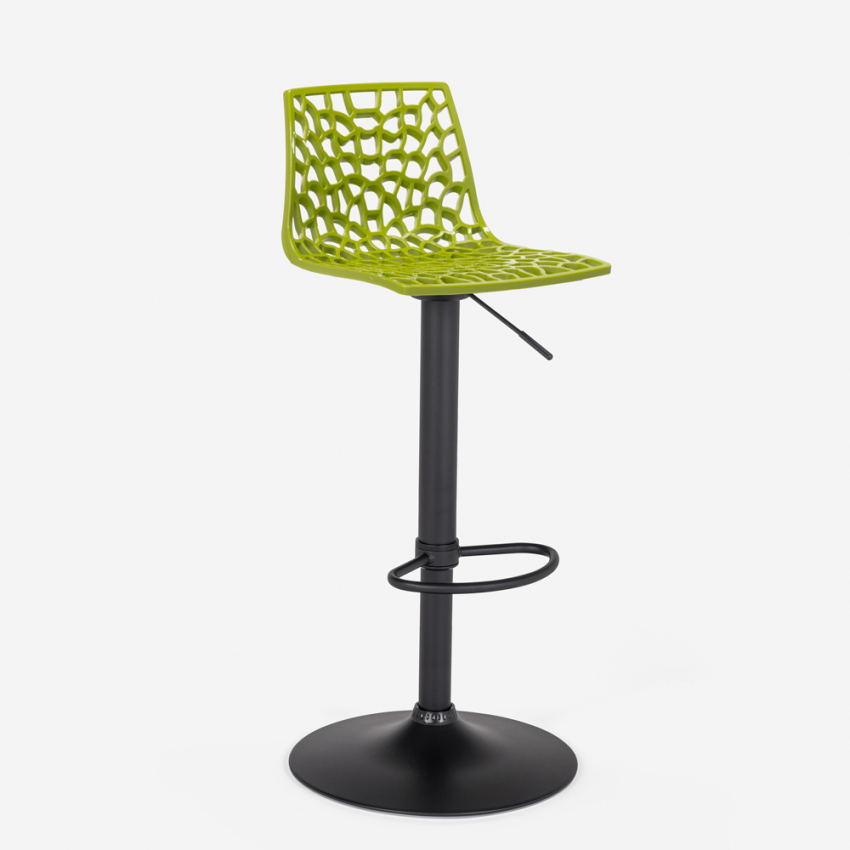 Sgabello design cucina bar base nero opaco regolabile Grand Soleil Spider Matt - Foto 4 di 61