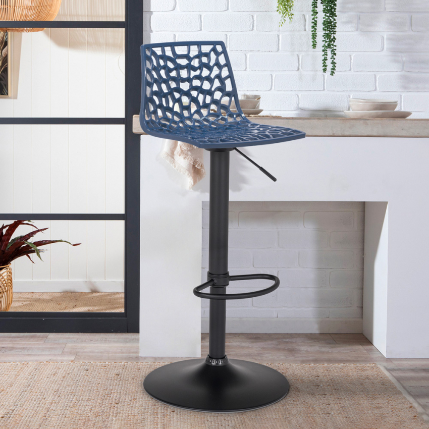 Sgabello design cucina bar base nero opaco regolabile Grand Soleil Spider Matt - Foto 27 di 61