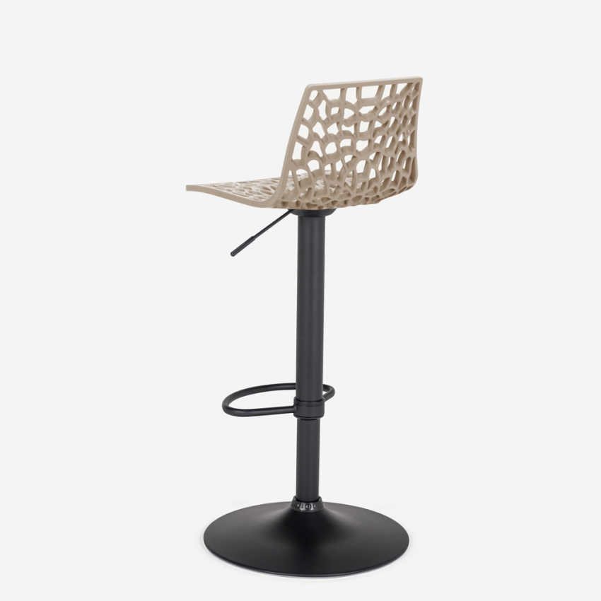 Sgabello design cucina bar base nero opaco regolabile Grand Soleil Spider Matt - Foto 11 di 61