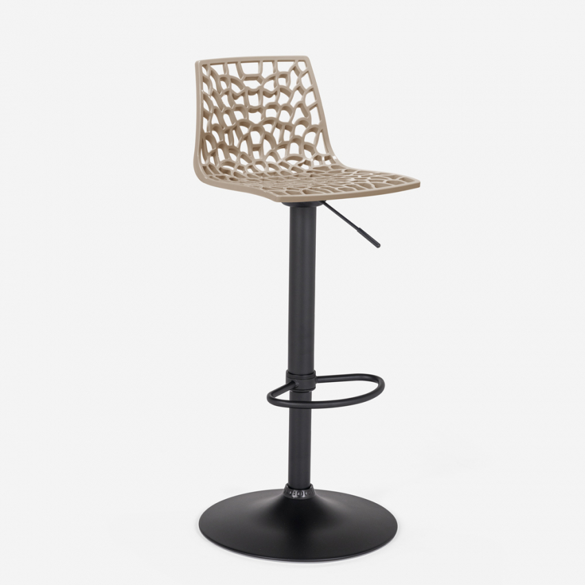 Sgabello design cucina bar base nero opaco regolabile Grand Soleil Spider Matt - Foto 10 di 61