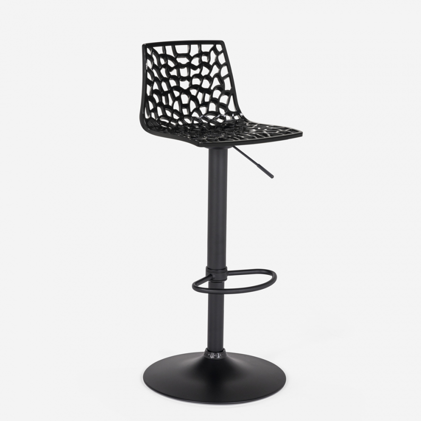 Sgabello design cucina bar base nero opaco regolabile Grand Soleil Spider Matt - Foto 52 di 61