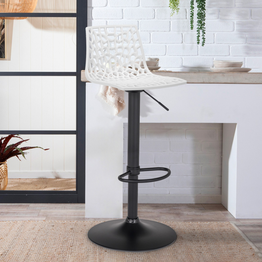 Sgabello design cucina bar base nero opaco regolabile Grand Soleil Spider Matt - Foto 45 di 61