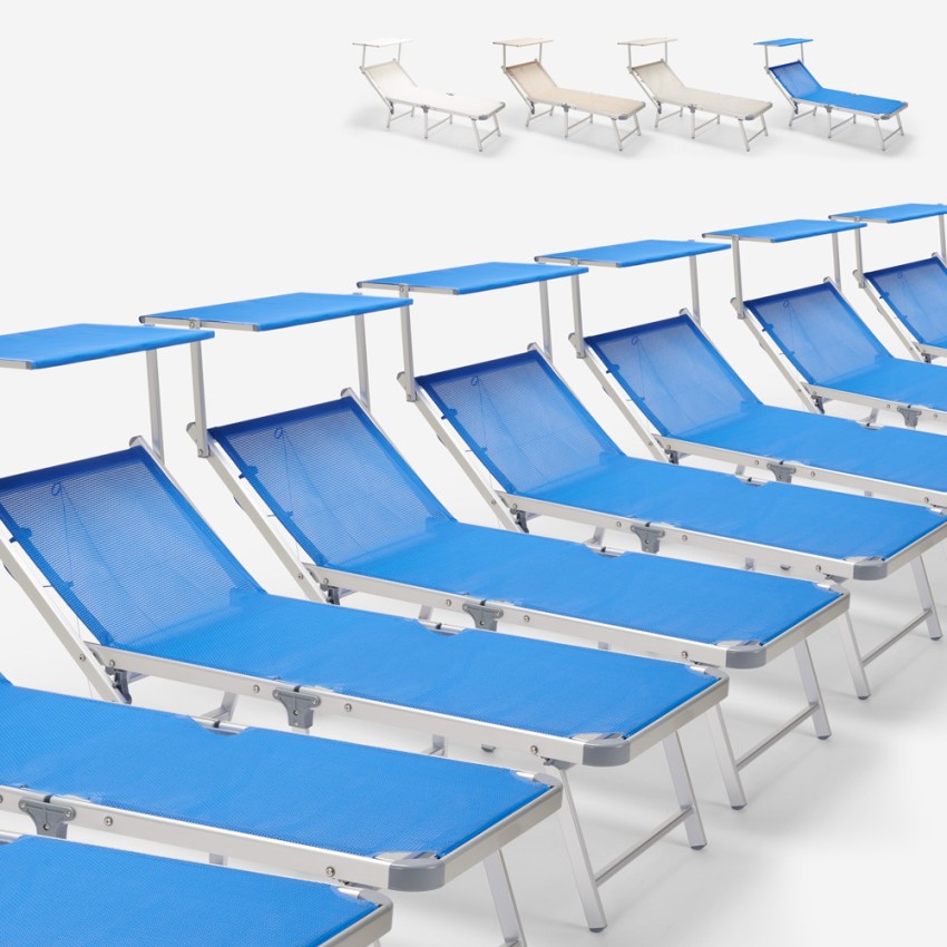 20 Lettini mare spiaggia sdraio pieghevole in alluminio Gabicce Gold - Foto 38 di 49