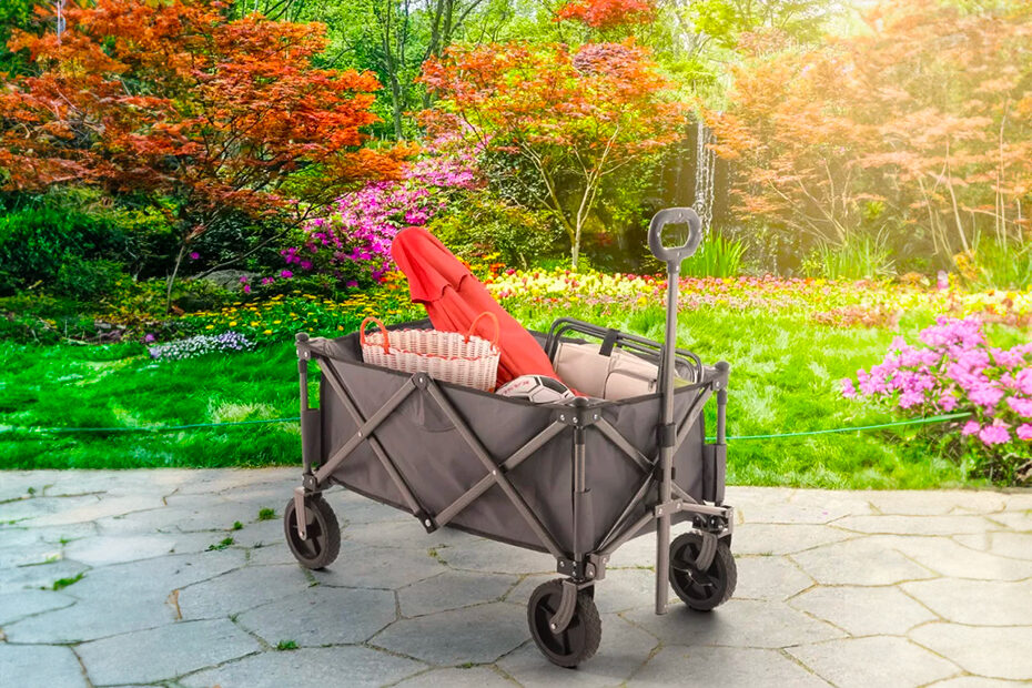 Carrello Carretto Pieghevole per Il Trasporto a Mano da Giardino